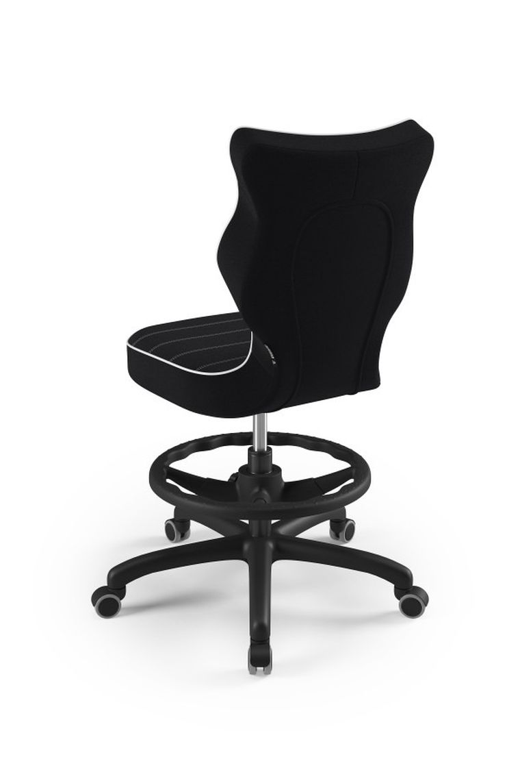 Entelo, Petit, krzesło młodzieżowe z podnóżkiem, wzrost 146-176,5 cm, czarne