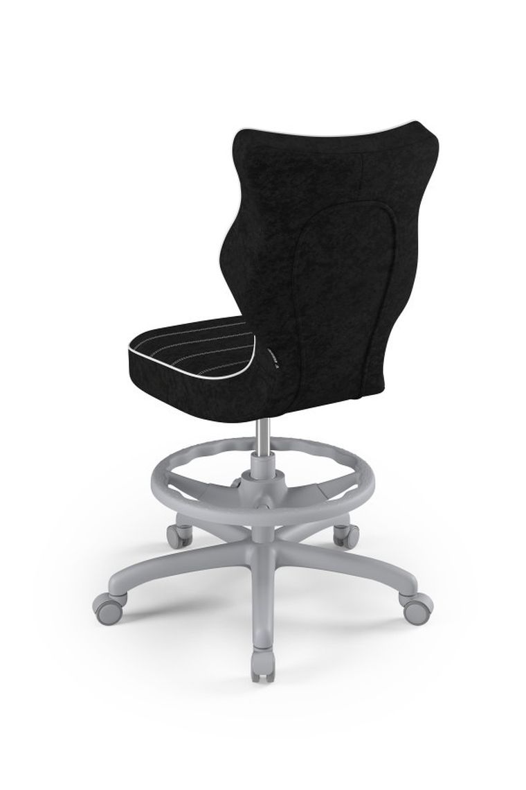 Entelo, Petit, krzesło młodzieżowe z podnóżkiem, wzrost 146-176,5 cm, czarne