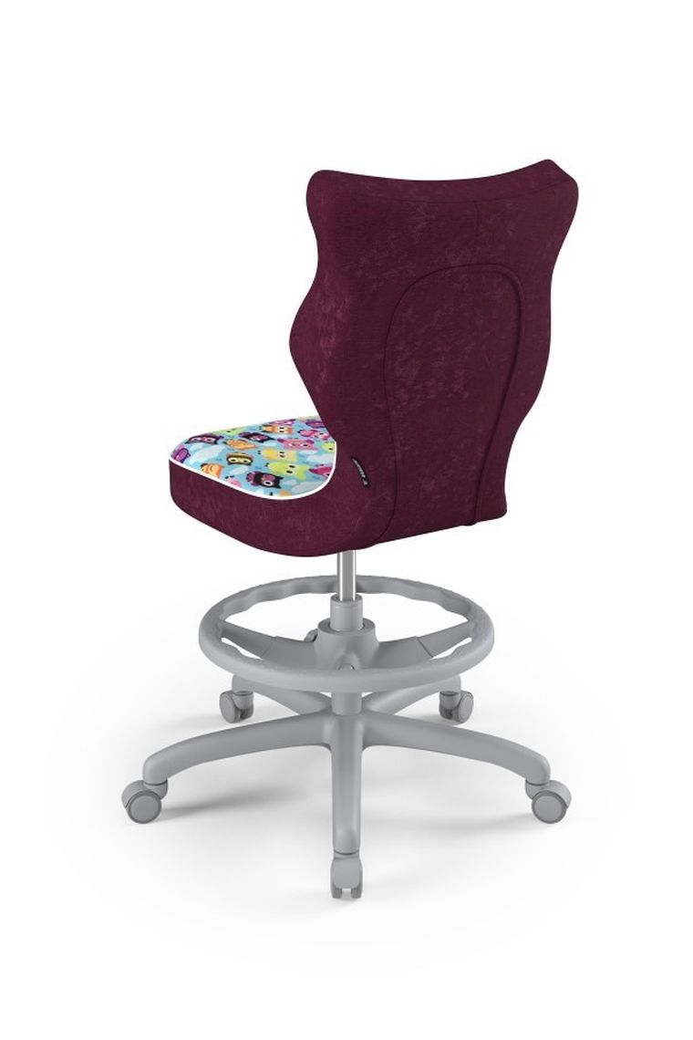 Entelo, Petit, krzesło młodzieżowe z podnóżkiem, wzrost 146-176,5 cm, sowy