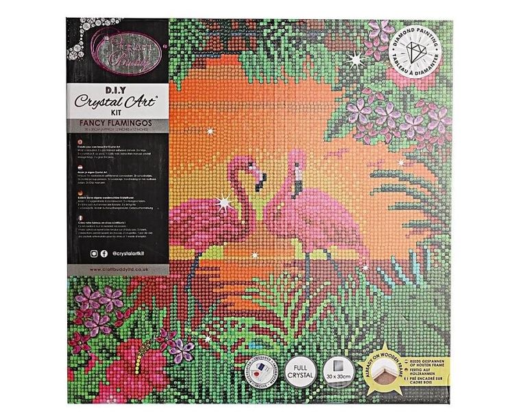 Epee, Crystal Art, obraz na płótnie z mozaiką diamentową, Flamingi, 30-30 cm