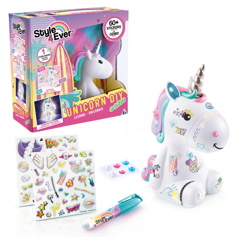 Epee, Vinyl Design, Jednorożec, skarbonka, zrób to sam, niebieska