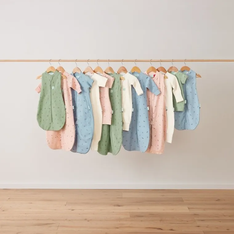 ergoPouch, Daisies, śpiworek jersey z rękawami, 3-12m, TOG 1.0