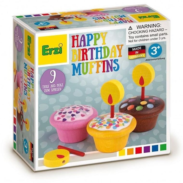 Erzi, drewniane muffinki urodzinowe