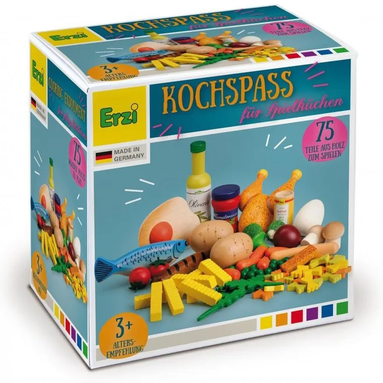Erzi, drewniany zestaw do gotowania XXL, 75 elementów