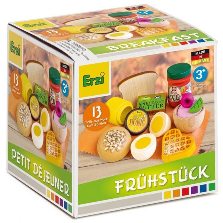 Erzi, Śniadanie, zabawa w gotowanie, drewniane produkty spożywcze, 13 elementów