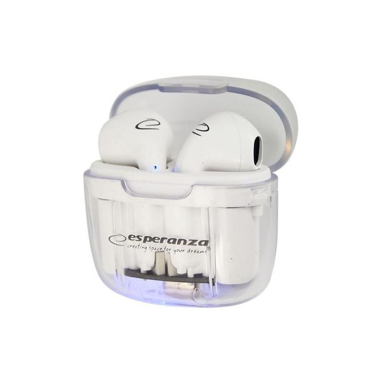 Esperanza, słuchawki douszne, bluetooth, tws anthe whiterdera, eh237w