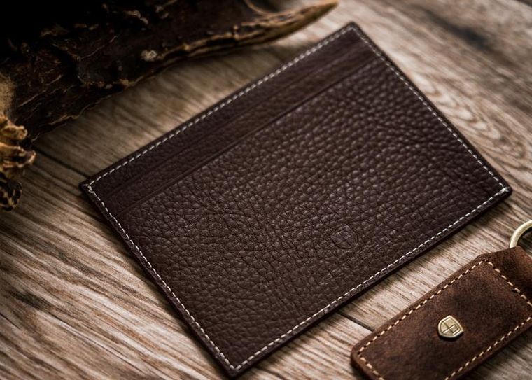 Etui na dokumenty, brązowe, skórzane, Peterson