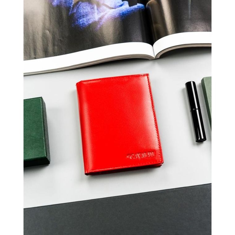 Etui na dokumenty, czerwone, skórzane, 4U Cavaldi