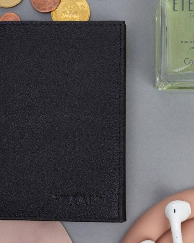 Etui na karty, czarne, skórzane, 4U Cavaldi