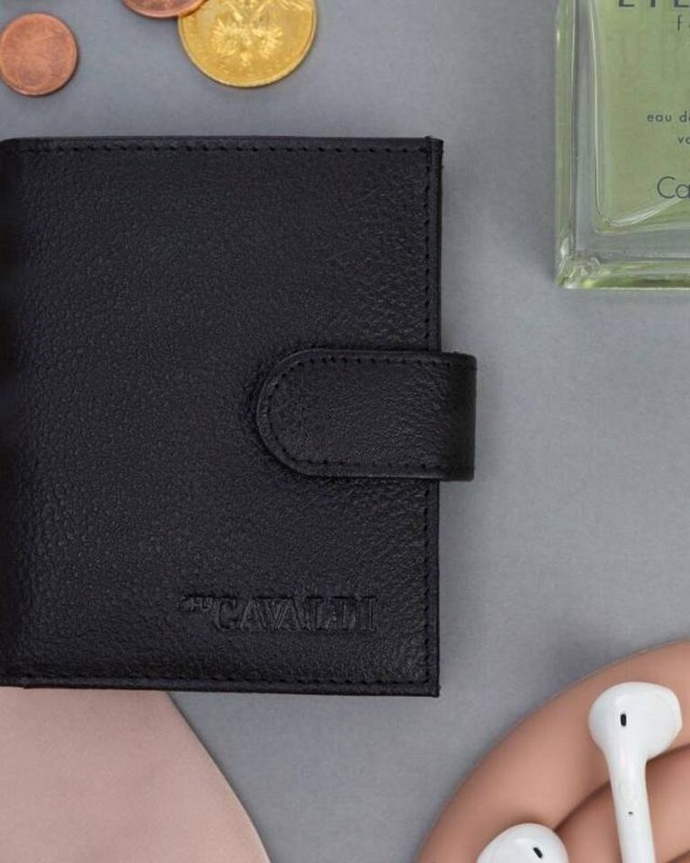 Etui na karty, czarne, skórzane, RFID, 4U Cavaldi