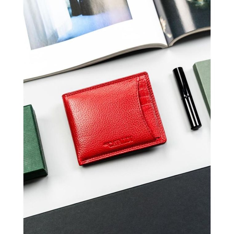 Etui na karty, czerwone, skórzane, 4U Cavaldi