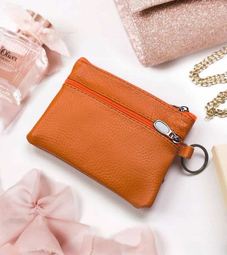 Etui na klucze, brązowe, skórzane