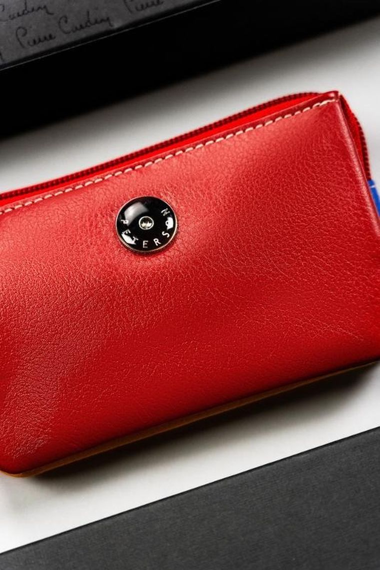 Etui na klucze, czerwone, skórzane, Peterson