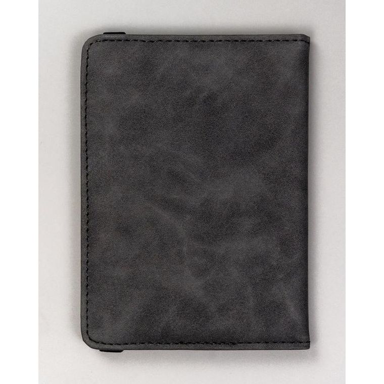 Etui na paszport, czarne, skóra ekologiczna, Peterson