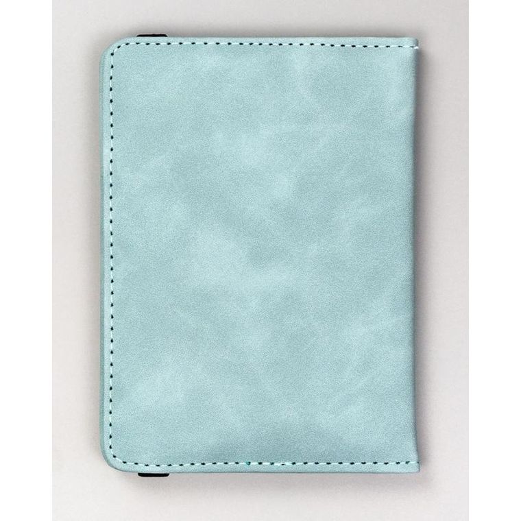 Etui na paszport, niebieskie, skóra ekologiczna, Peterson