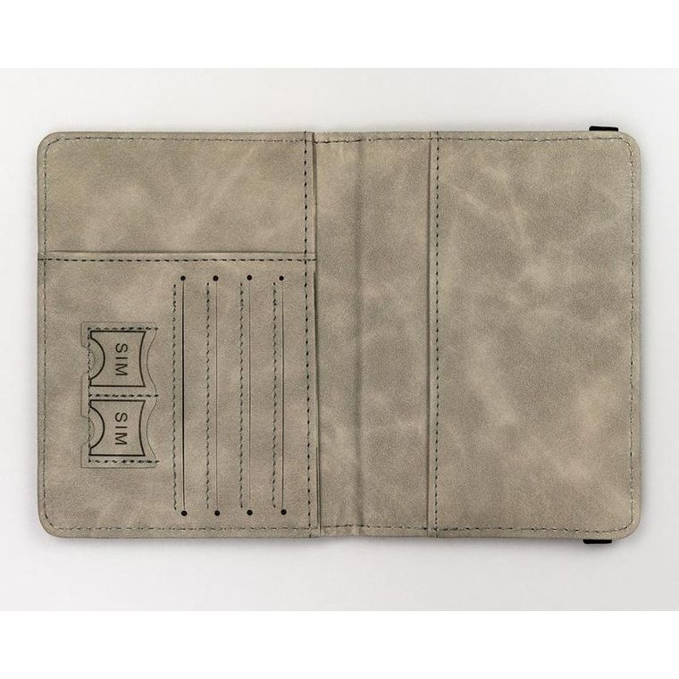 Etui na paszport, szare, skóra ekologiczna, Peterson