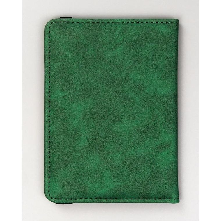 Etui na paszport, zielone, skóra ekologiczna, Peterson