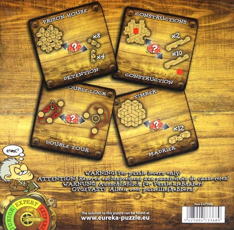Eureka! Extreme, łamigłówki drewniane, 4 szt.