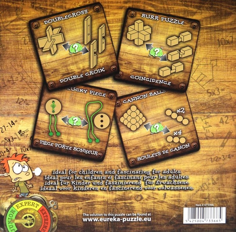 Eureka! Junior, łamigłówki drewniane, 4 szt.