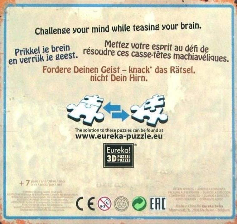 Eureka! zestaw niebieski, łamigłówki metalowe, 10 szt.