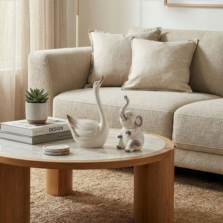 Eurofirany, figurka dekoracyjna, Avani, 13-9-20 cm, kremowy