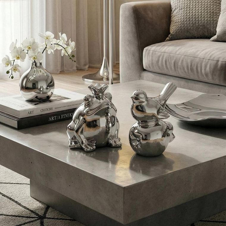 Eurofirany, figurka dekoracyjna, Fabio, 10-7-11 cm, srebrny