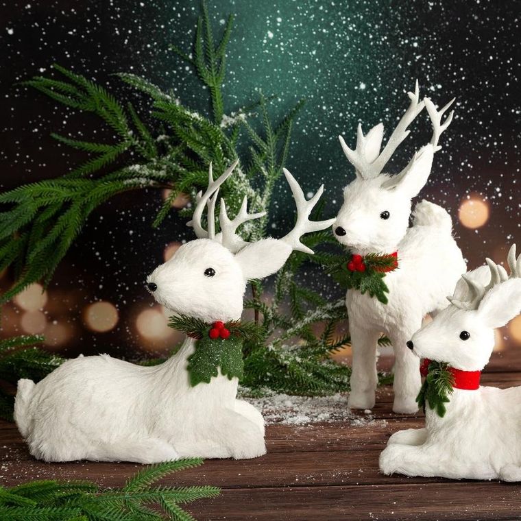 Eurofirany, figurka świąteczna, 40-15-30 cm, biały