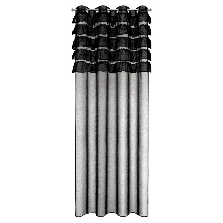 Eurofirany, firana gotowa Aura, 140-250 cm, czarny
