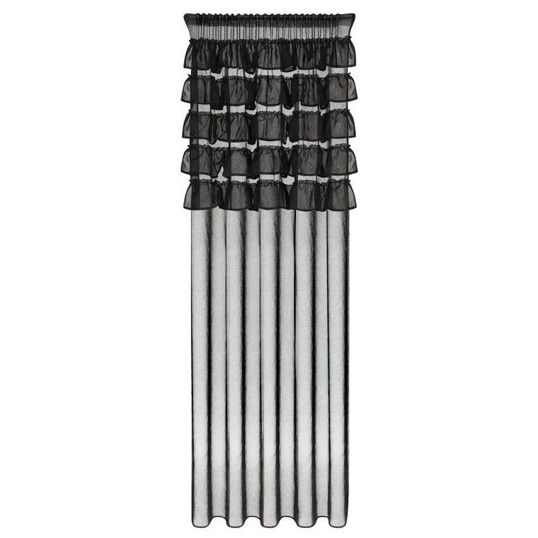 Eurofirany, firana gotowa, Aura, na taśmie, 140-270 cm, czarny