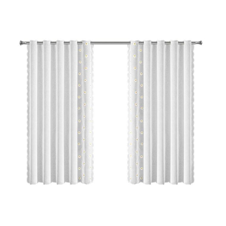 Eurofirany, firana gotowa, Bellis, na taśmie, 140-180 cm, biały