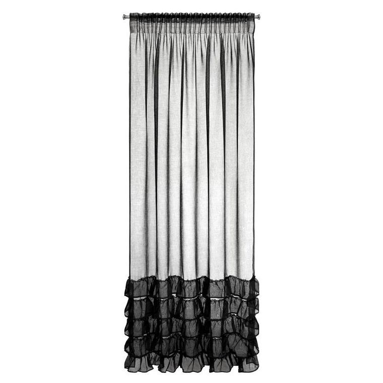 Eurofirany, firana gotowa, Dani, na taśmie, 140-250 cm, czarny