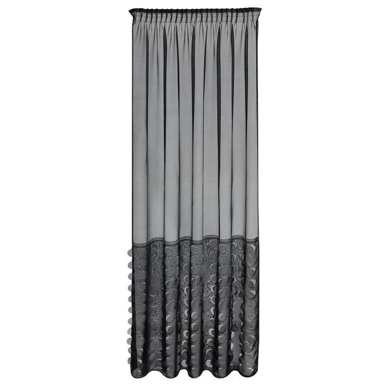 Eurofirany, firana gotowa, Debora, na taśmie, 140-270 cm, czarny
