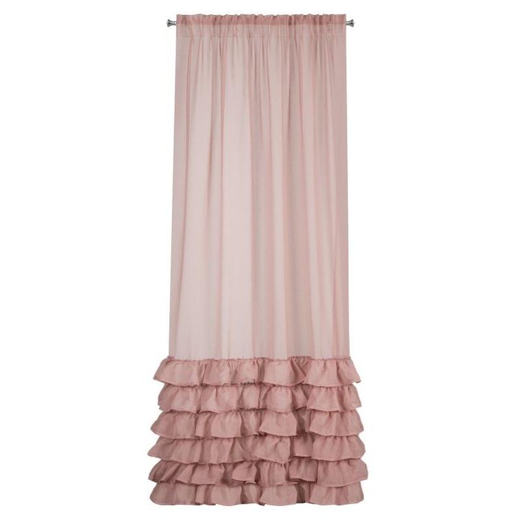 Eurofirany, firana gotowa, Dolly, na taśmie, 140-250 cm, różowy