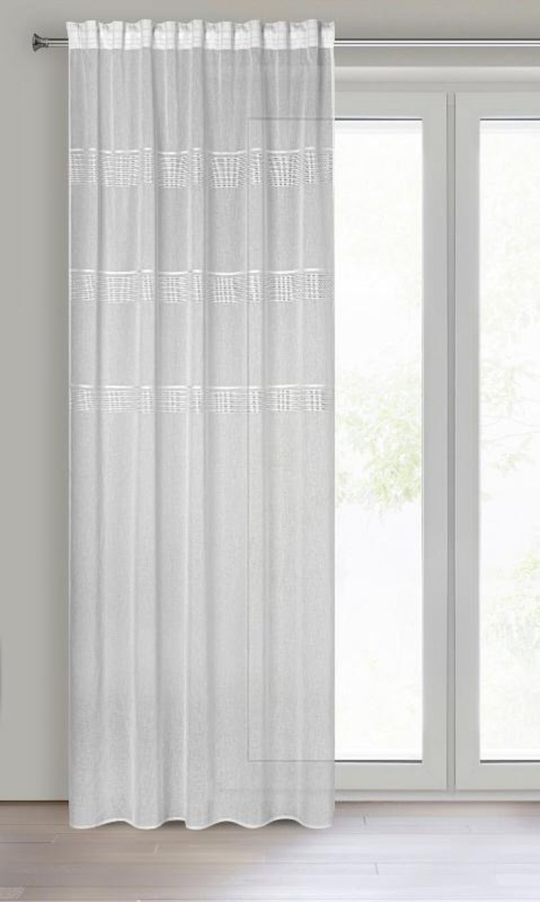 Eurofirany, firana gotowa, Ines, na taśmie, 140-270 cm, biały