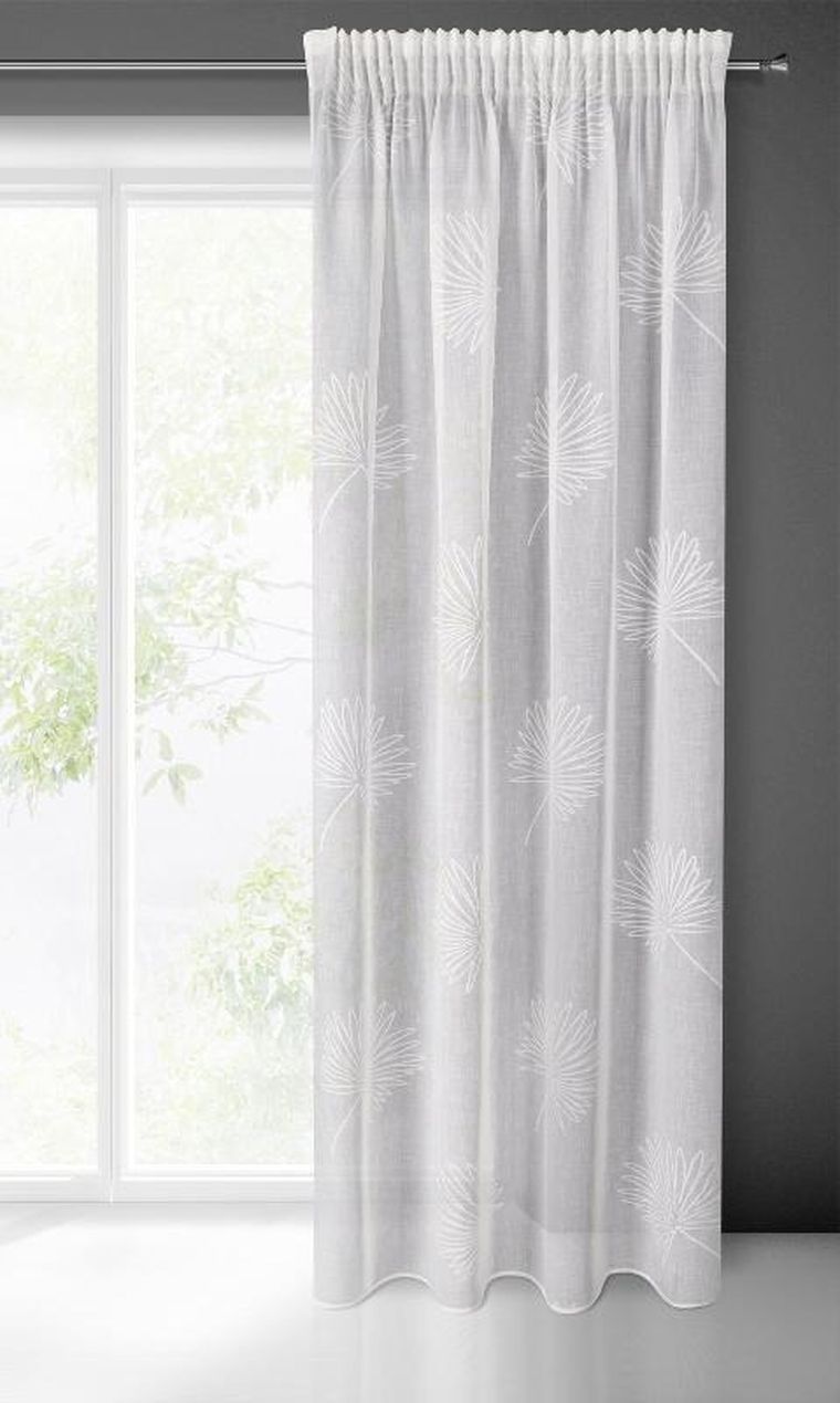 Eurofirany, firana gotowa, Jane, na taśmie, 140-270 cm, biały