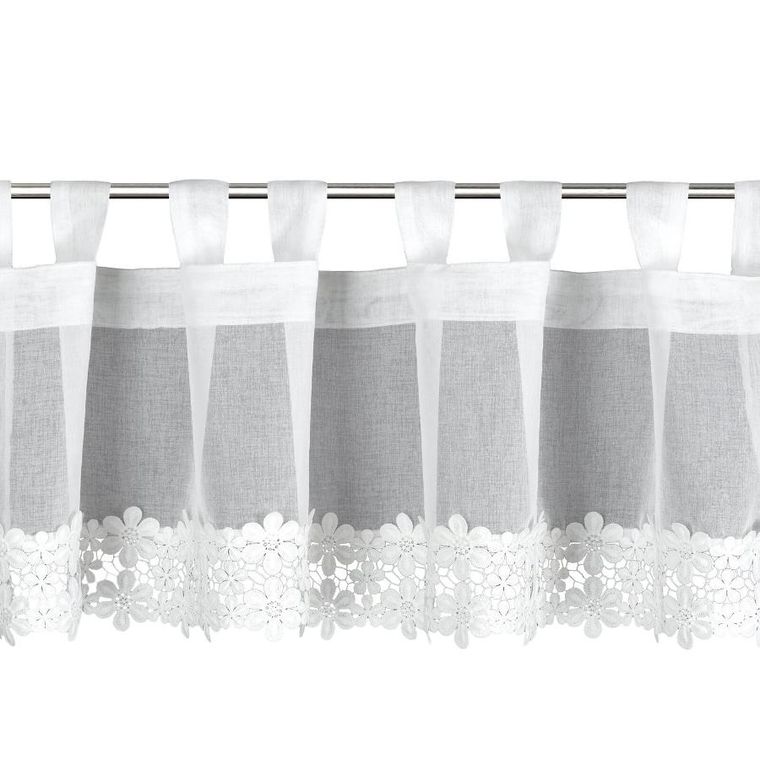 Eurofirany, firana gotowa, Kaja, na szelkach, 150-40 cm, biały