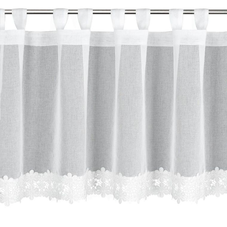 Eurofirany, firana gotowa, Kaja, na szelkach, 150-70 cm, biały