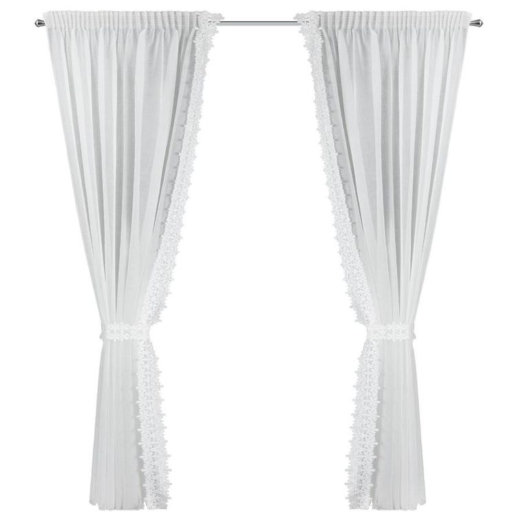 Eurofirany, firana gotowa, Kaja, na taśmie, 140-270 cm, biały