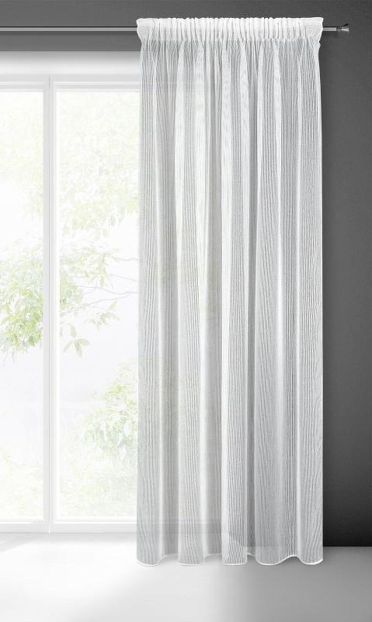 Eurofirany, firana gotowa, Kim, na taśmie, 140-300 cm, biały