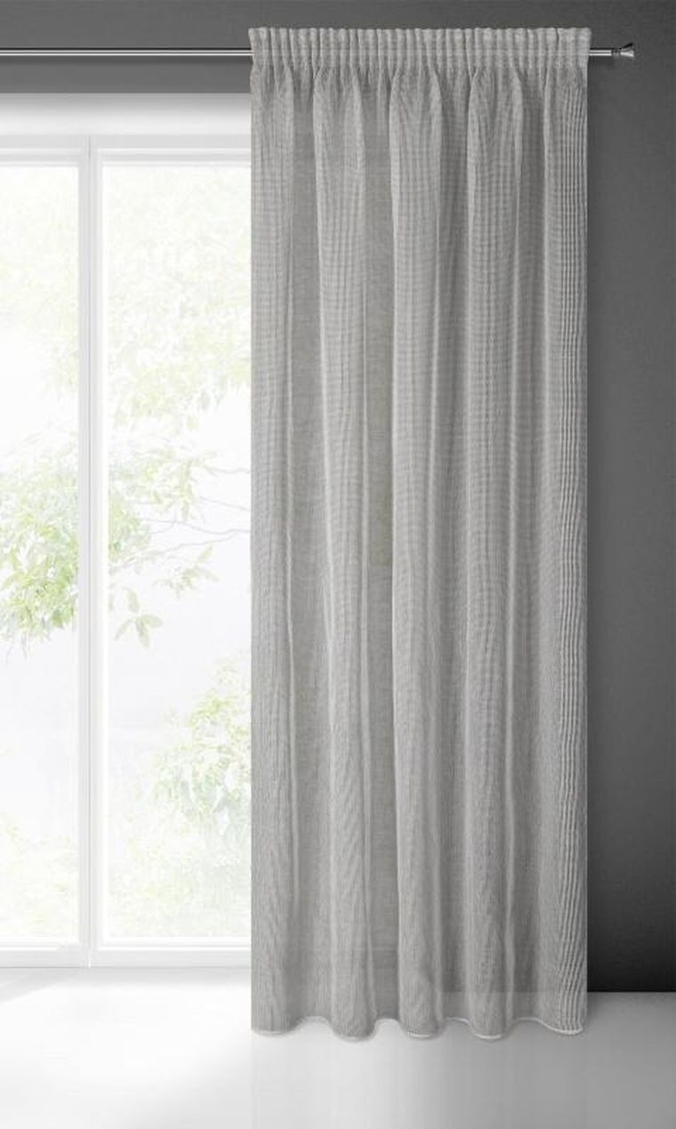 Eurofirany, firana gotowa, Kim, na taśmie, 140-300 cm, szary