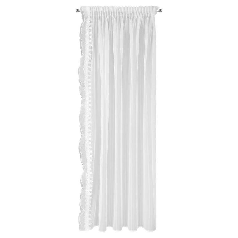 Eurofirany, firana gotowa, Larisa, na taśmie, 140-270 cm, biały