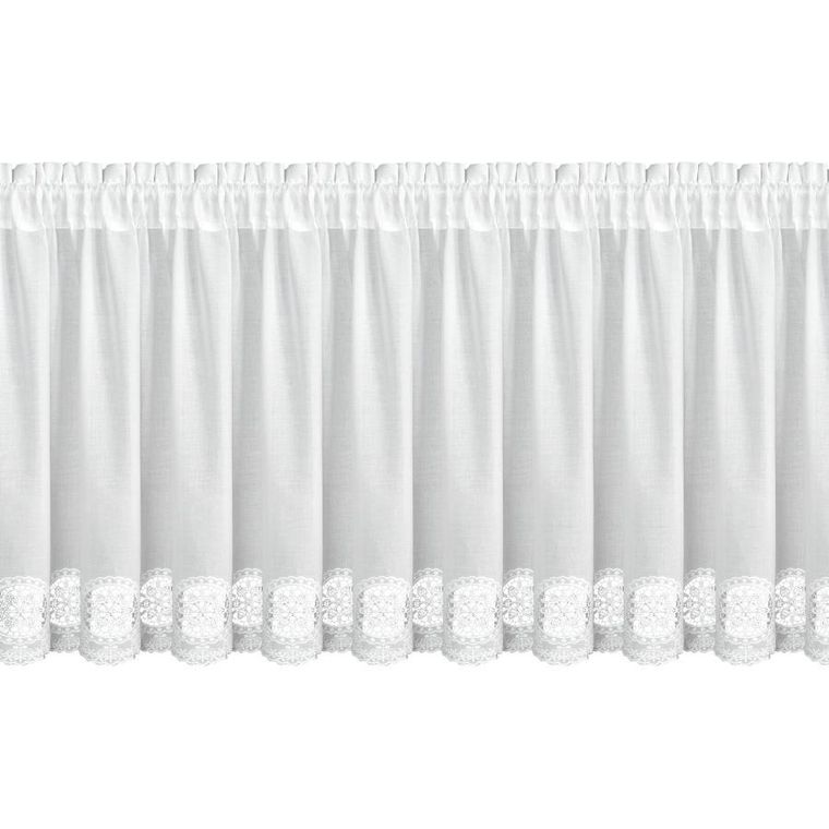 Eurofirany, firana gotowa, Lila, na taśmie, 150-40 cm, biały