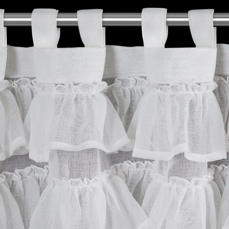 Eurofirany, firana gotowa, Lilia 1, na szelkach, 150-45 cm, biały