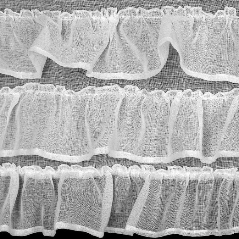 Eurofirany, firana gotowa, Lilian 2, na szelkach, 150-70 cm, biały