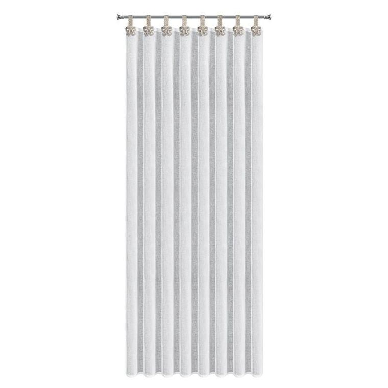 Eurofirany, firana gotowa, Melisa, na szelkach, 140-250 cm, biały