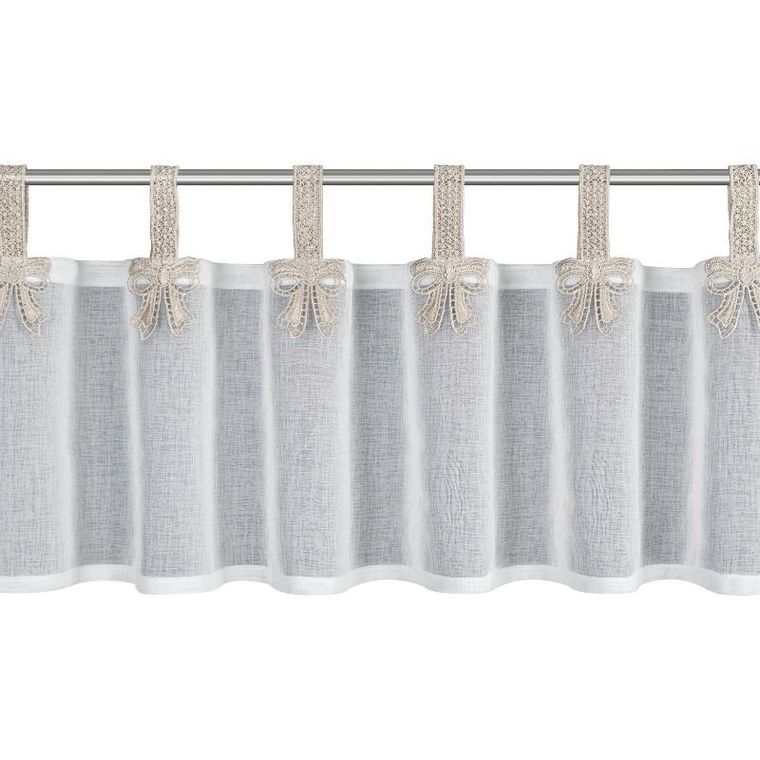 Eurofirany, firana gotowa, Melisa, na szelkach, 150-30 cm, biały