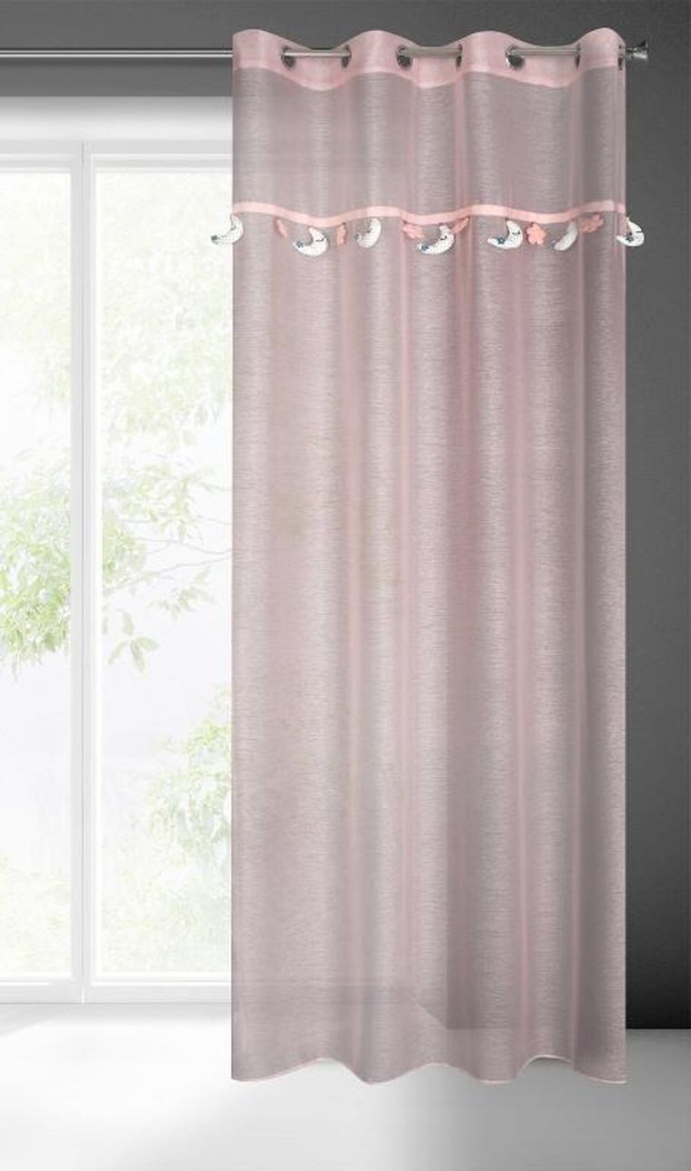 Eurofirany, firana gotowa moon, 140-250 cm, różowy