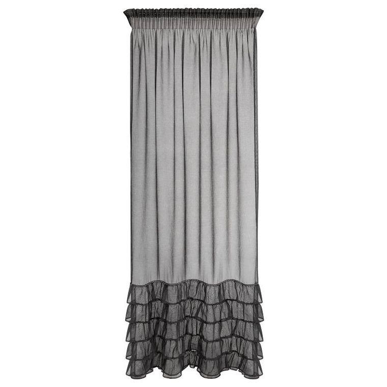 Eurofirany, firana gotowa na taśmie, Carli, 140-250 cm, czarny