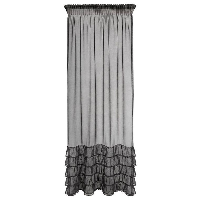 Eurofirany, firana gotowa na taśmie, Carli, 140-270 cm, czarny