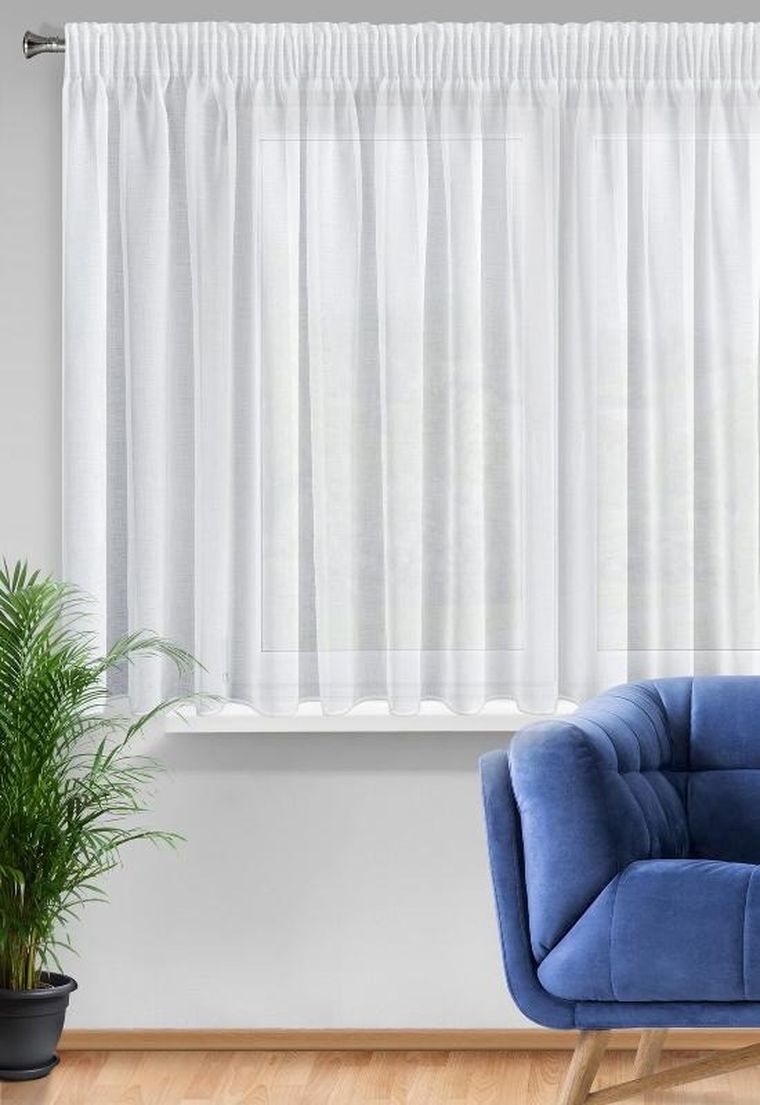 Eurofirany, firana gotowa na taśmie, Lana, 350-150 cm, biały